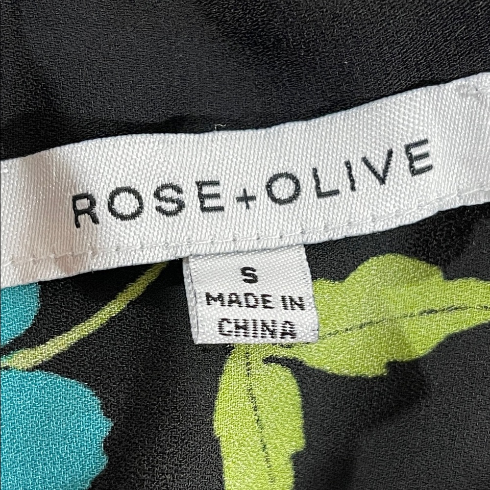 Rose + Olive Floral Oversized Blouse Top Colorful Dolman Sleeve Boho Size Small - Picture 7 of 8